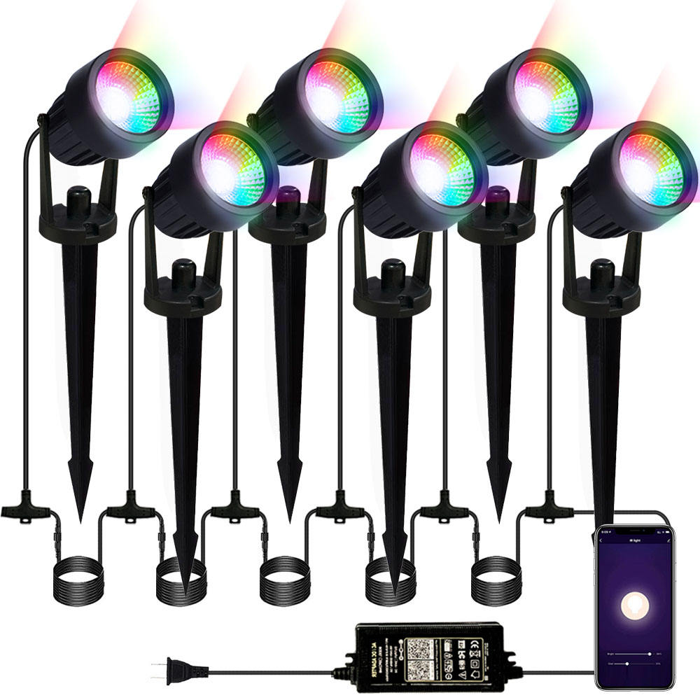 Auta Smart LED Garden Spike Light - RGB Color Changing, WIFI App Control, Alexa Google Assistant Com